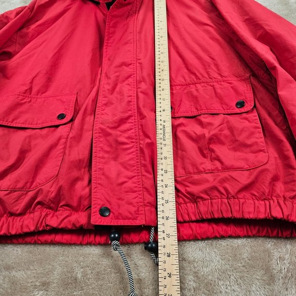 VTG Eddie Bauer Red Hooded Jacket Men's Size XL Windbreaker Long Sleeve Outdoor - Picture 8 of 13